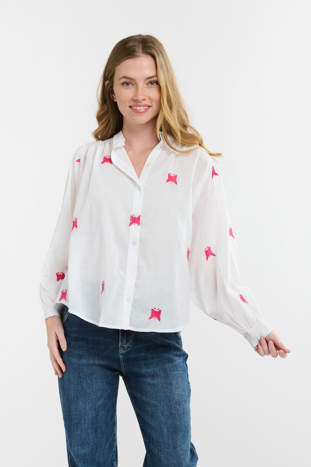 Italian Star Clara Shirt White Butterfly