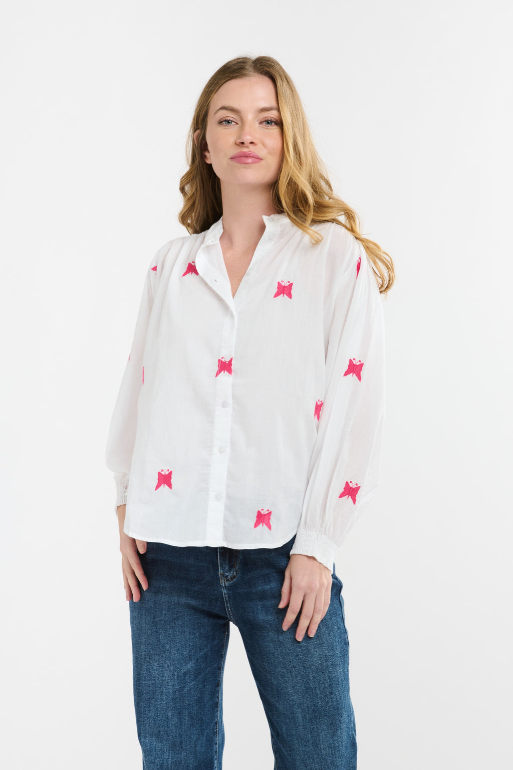 Italian Star Clara Shirt White Butterfly