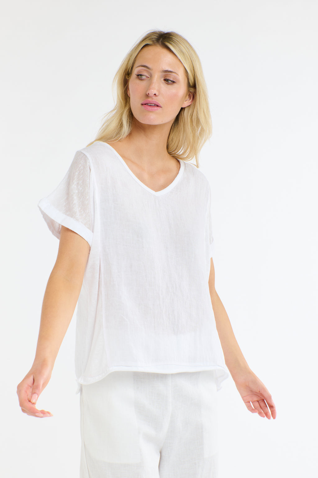 Love Italy Calypso Linen Top White