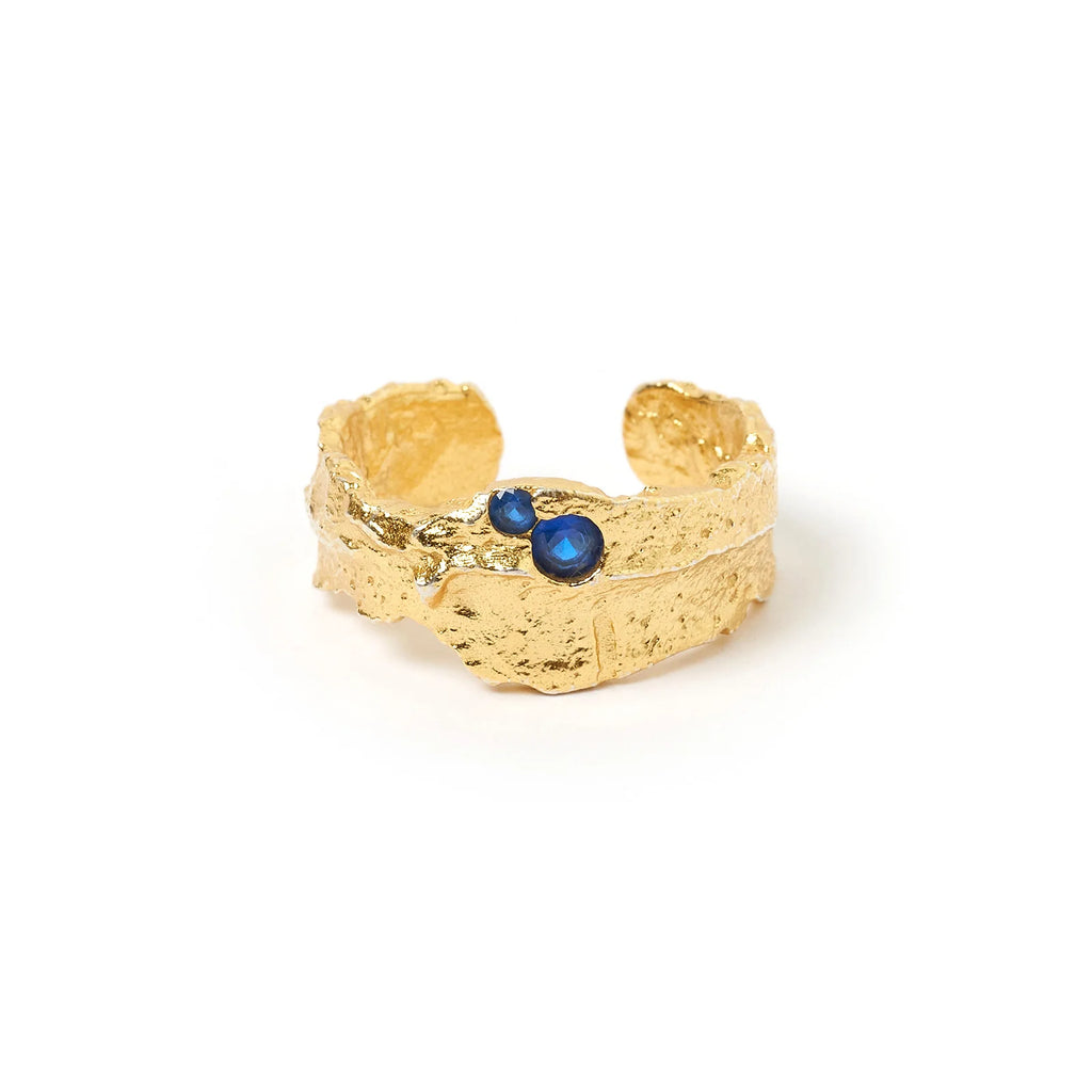 Arms of Eve Anya Gold Blue Ring Adjustable