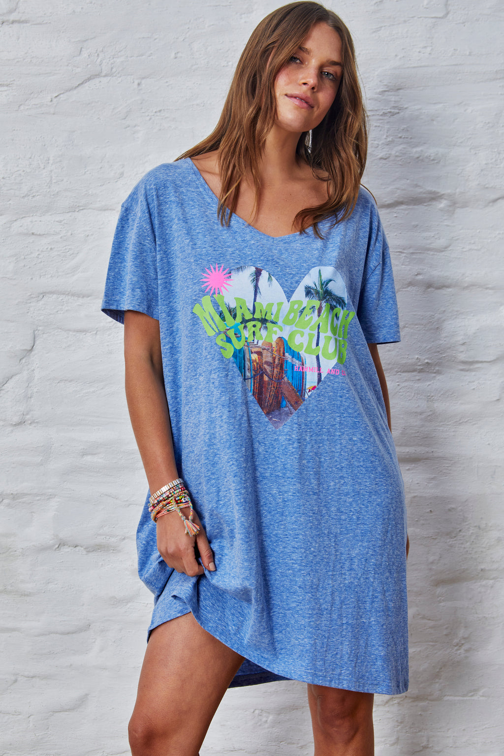 Hammill and Co Jersey Tee Beach Dress Blue