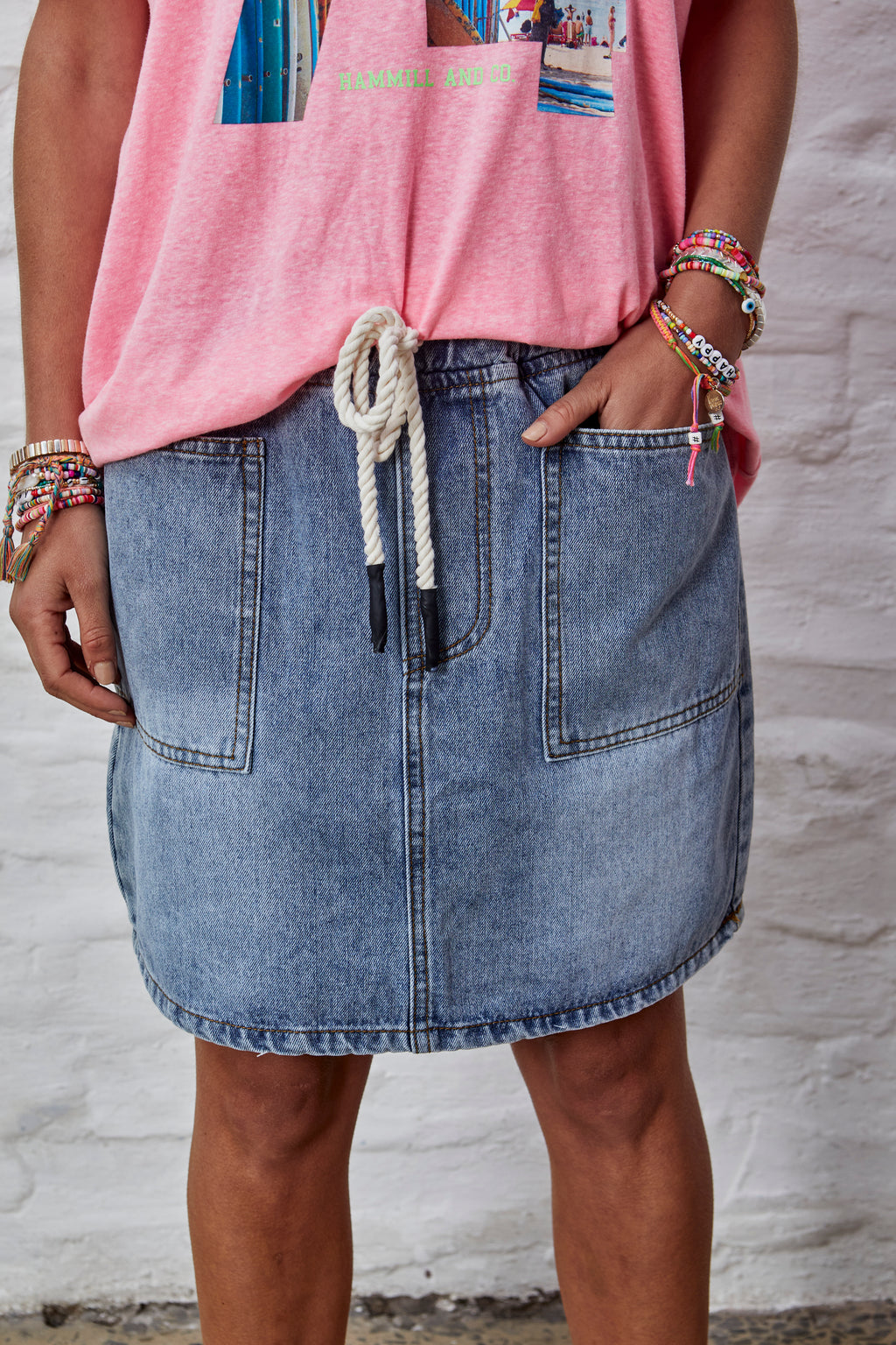 Hammill and Co Drawcord Denim Skirt