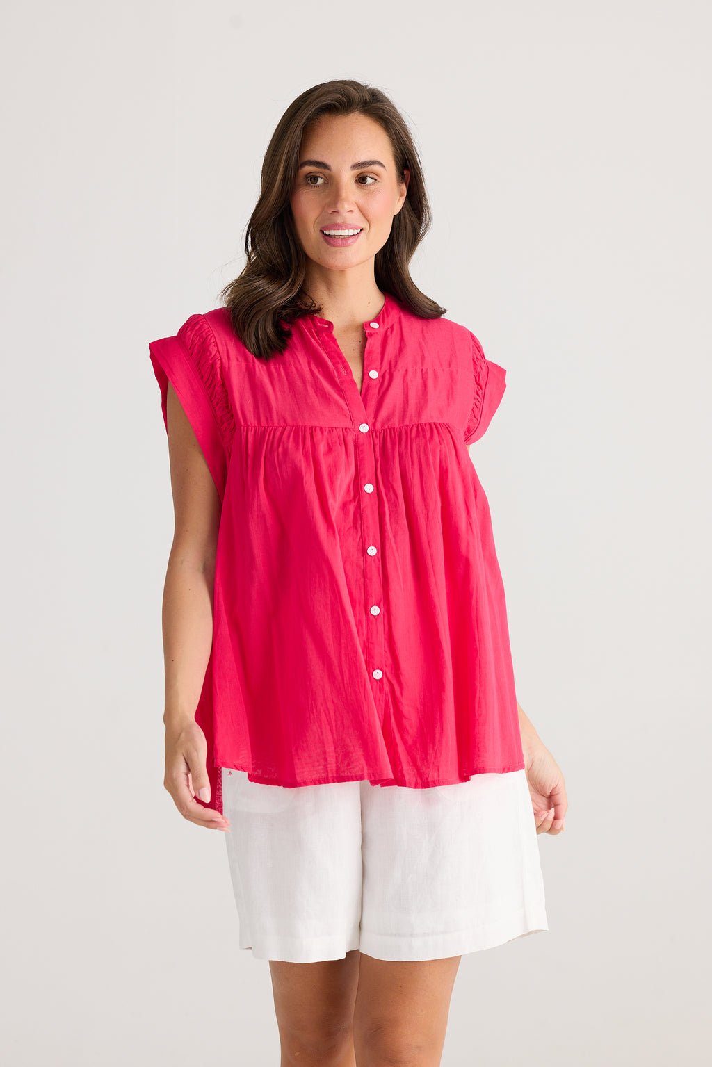 Holiday Clementine Cotton Top Raspberry