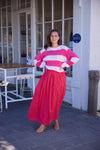 Holiday Driftwood Knit Pink Stripe