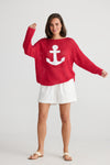 Holiday Anchor Knit Red