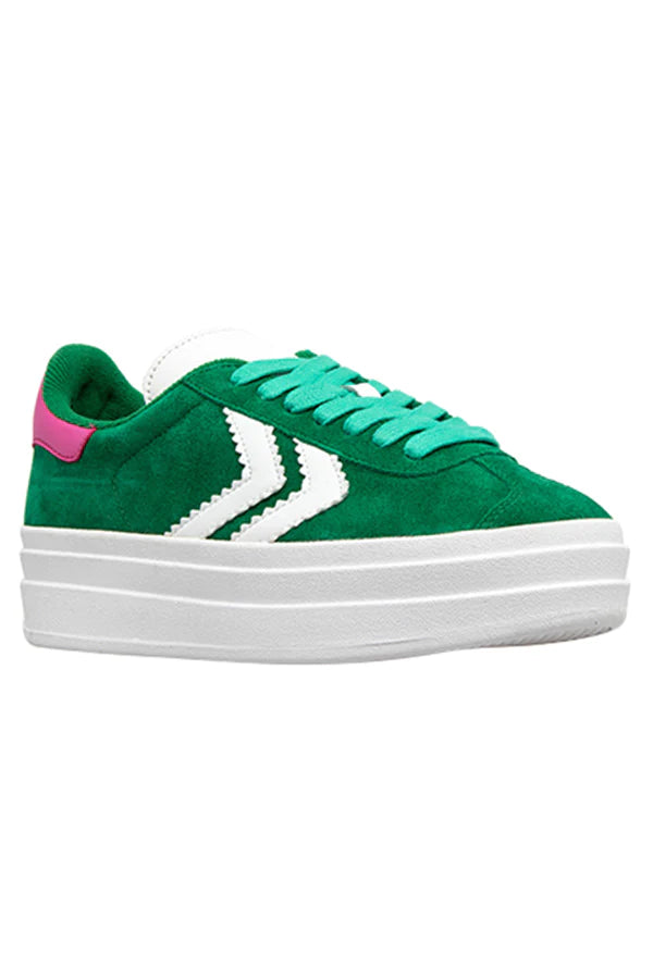 Alfie and Evie Iggy Forest Green/Wht/Pink Sneaker