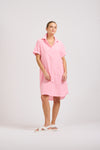 Shirty Katie Popover Dress Stripe Soft Pink