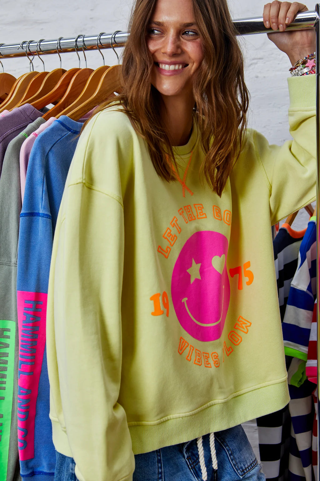 Hammill and Co Washed Smile Sweat Lemon