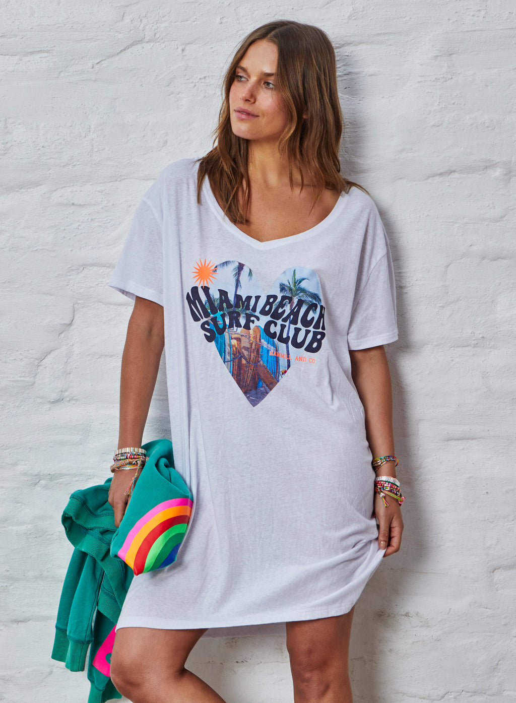 Hammill and Co Jersey Tee Dress White