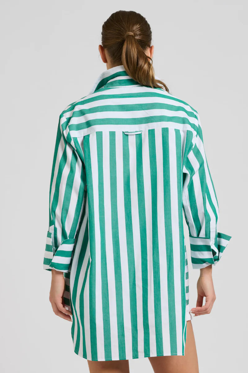 Shirty Andrea Oversize Shirt Wide Stripe Green