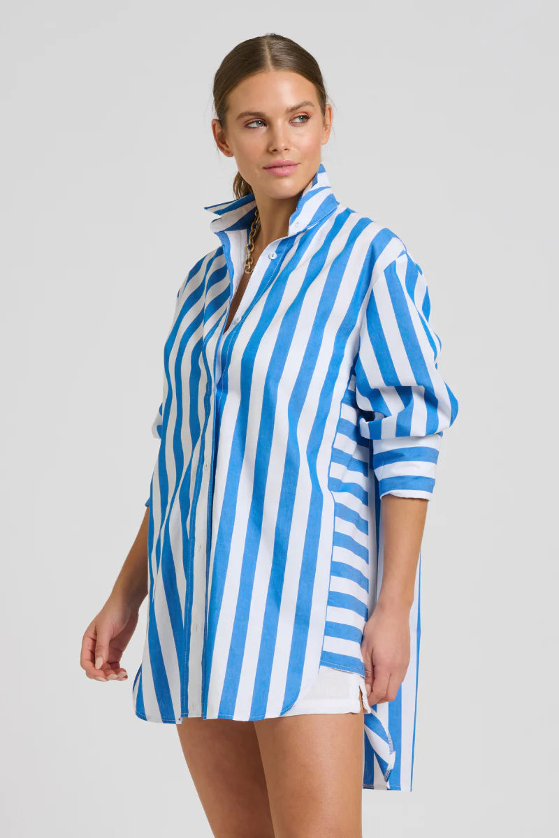 Shirty Andrea Shirt Wide Stripe Mid Blue