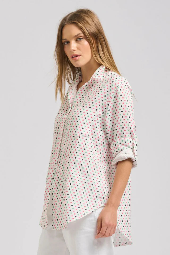 Shirty Girlfriend Relaxed Linen Shirt Combo Spot