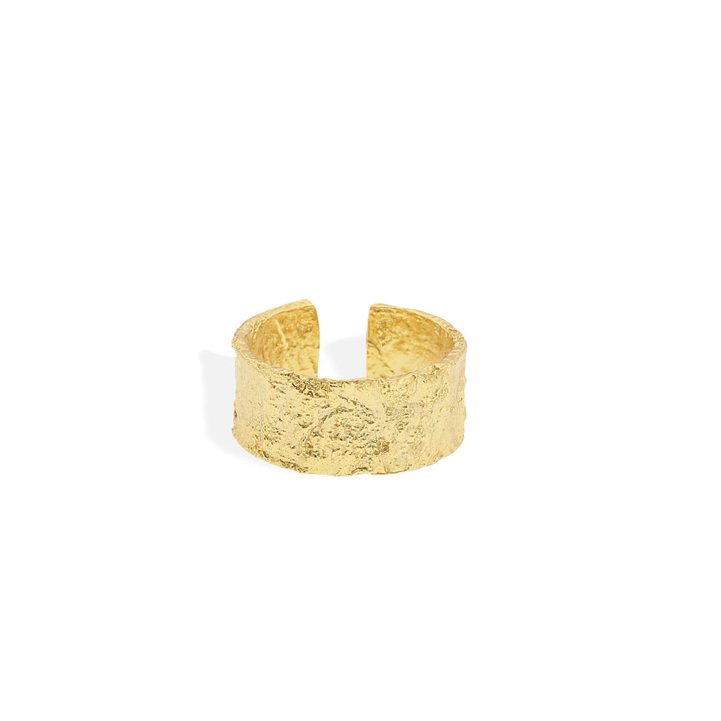 Arms of Eve Gold Eros Textured Ring Adjustable