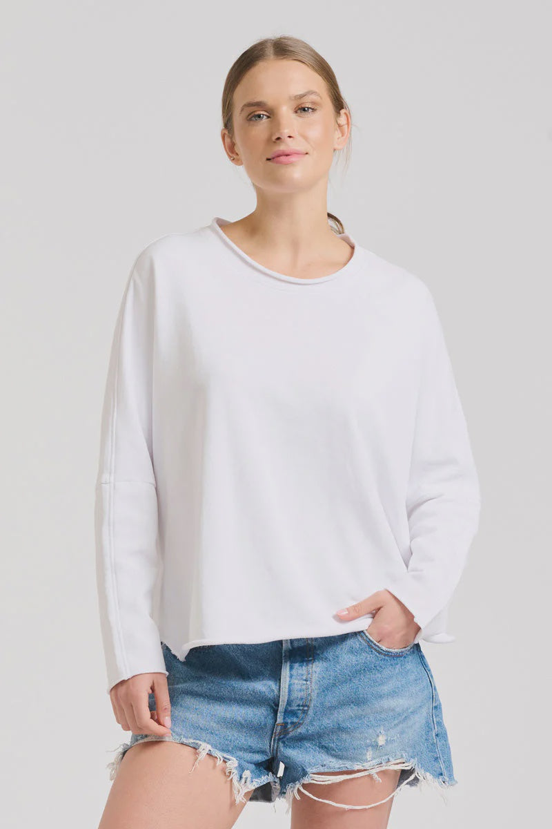 EST1971 Raw long sleeve Sweatshirt white